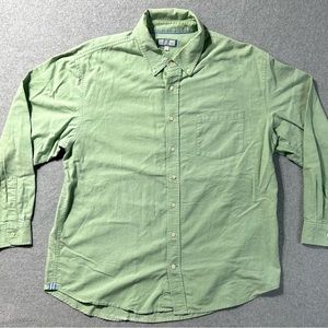 Old Navy Shirt Adult XL Light Green Solid Long Sleeve Button Up 100% Cotton